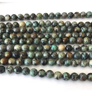6 stk. 10 mm Afrikansk turkis perler